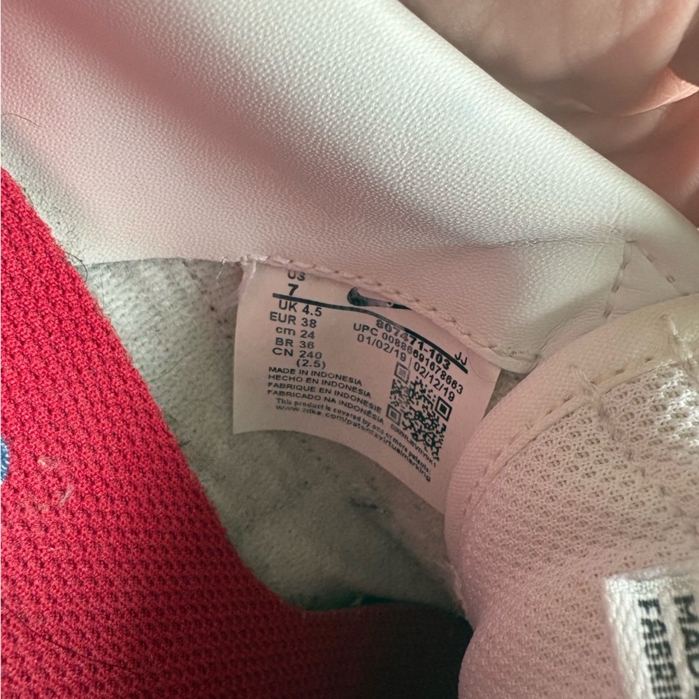 Nike Cortez Forest Gump White Red Blue Size 7 Classic Leather - Picture 6 of 6